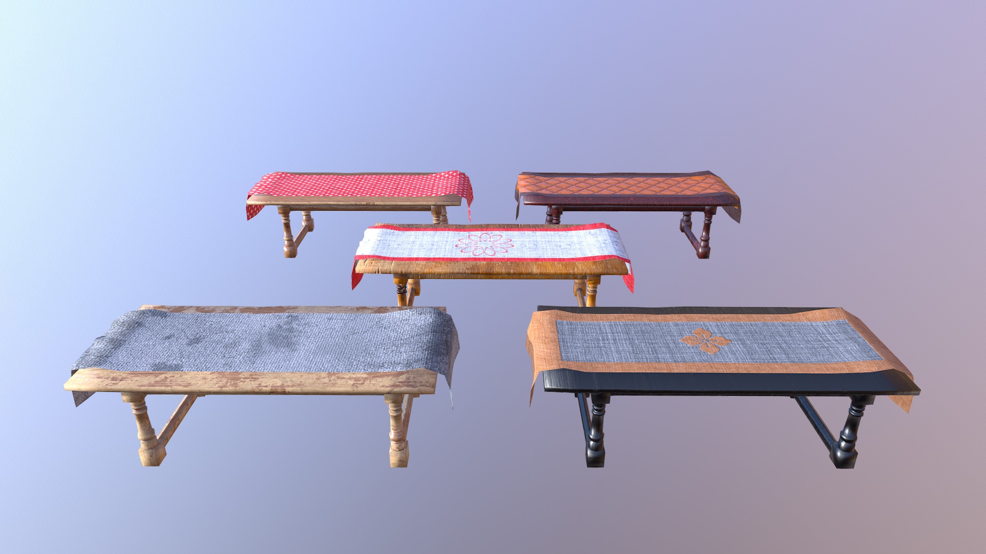 3D model Table M01 – The Marquis Collection - This is a 3D model of the Table M01 - The Marquis Collection. The 3D model is about a row of wooden benches.