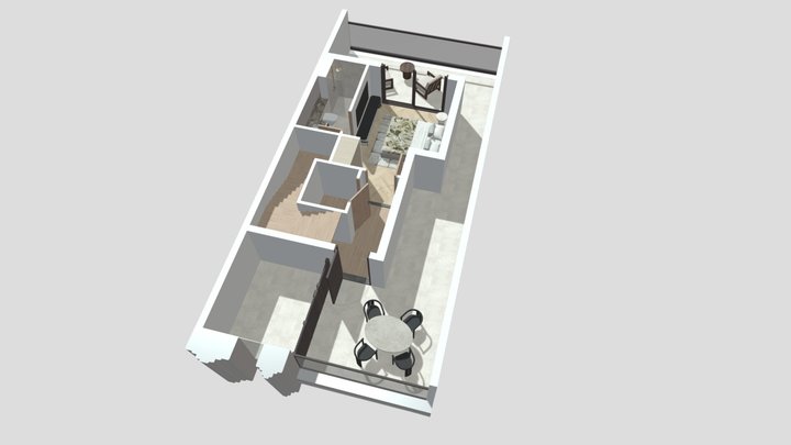 LR - Townhouse A - 2nd Floor 3D Model