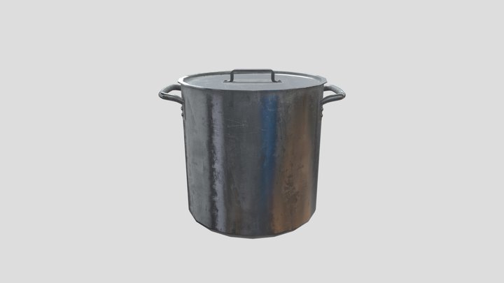 Stainless Steel Broth Pot 3D Model