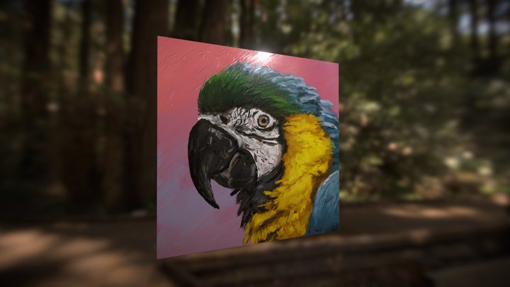 Oil Painting of Parrot made in VR 3D Model