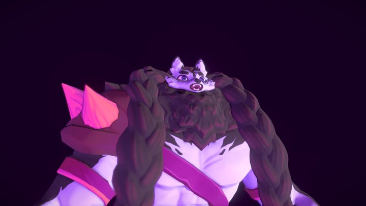 Very Muscular Wolf 3D Model