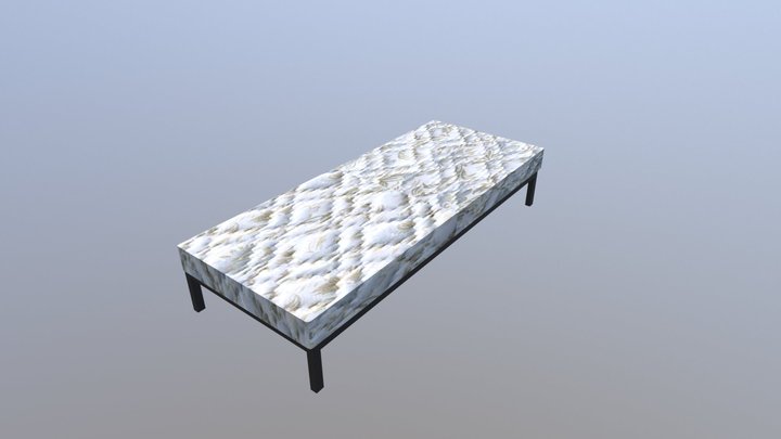 Bed frame with mattress 3D Model