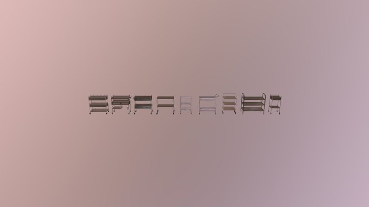 Medical Carts Set 3D Model