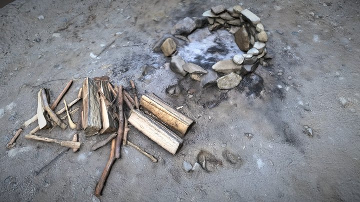 Stone Campfire 3d Scan 3D Model