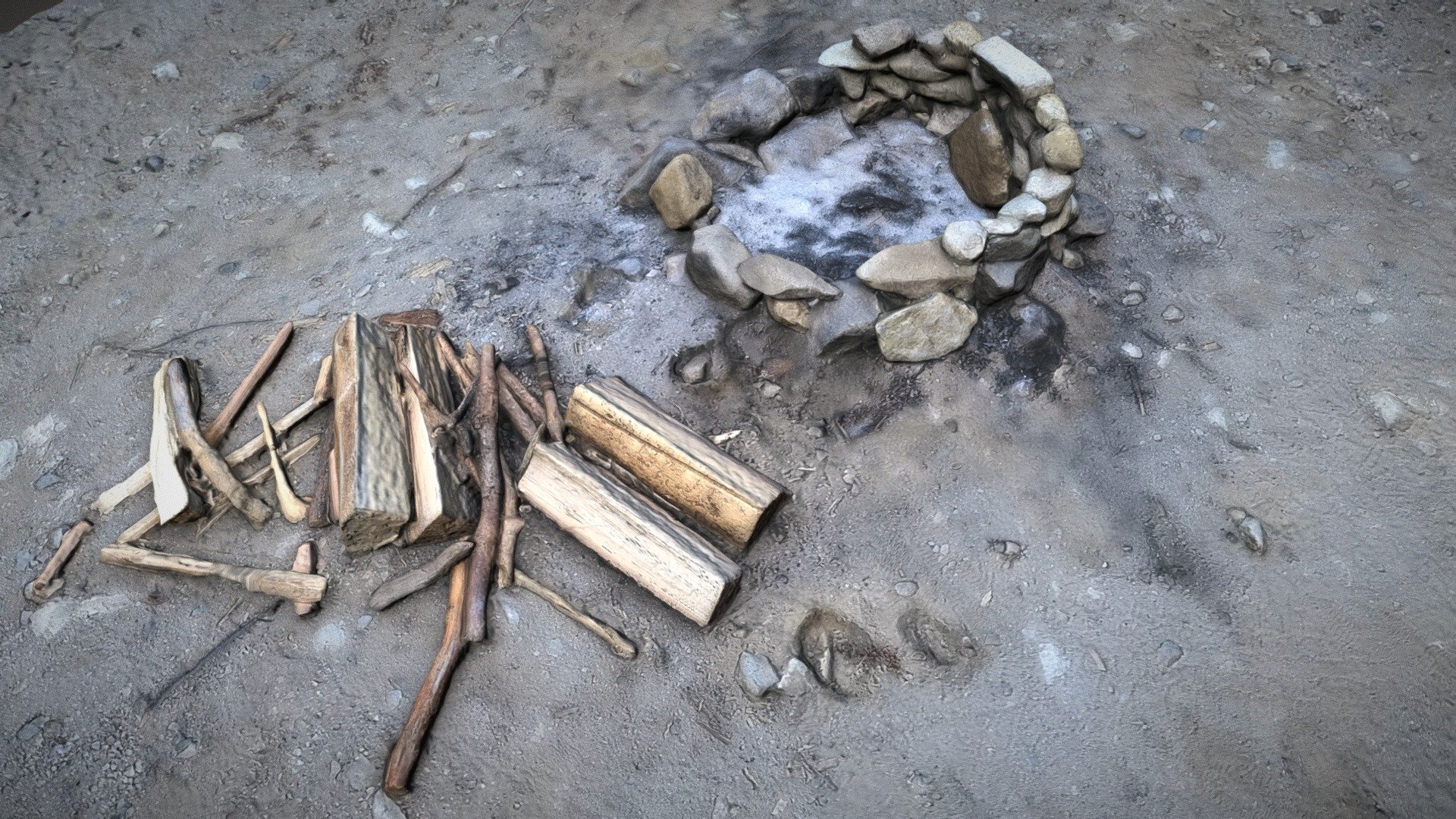 Stone Campfire 3d Scan