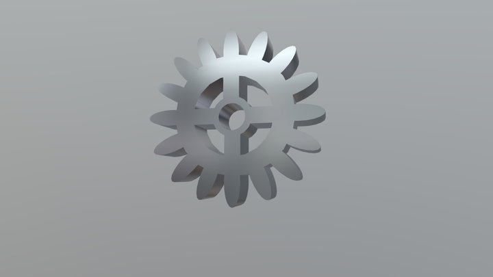 Simple Gear, 16 teeth 3D Model