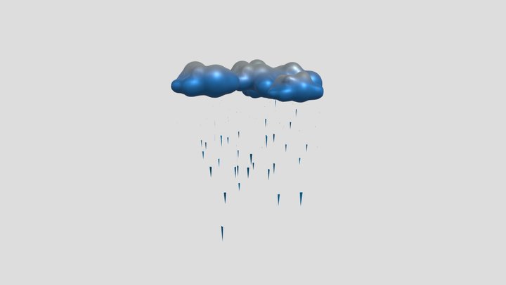 Purple Lightning Rainstorm 3D Model