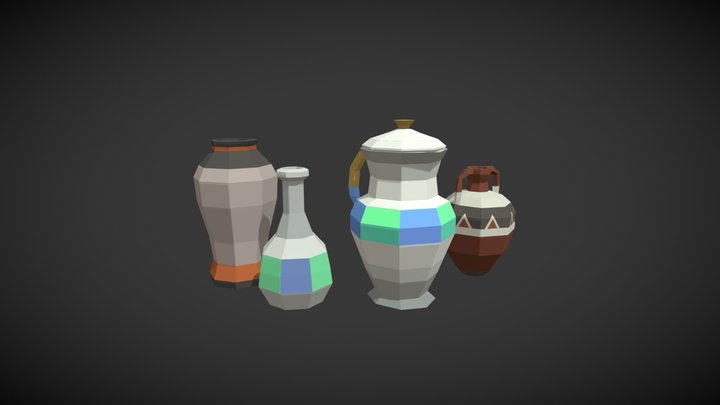 Tombs of Amascut Inspired Low Poly Pottery 3D Model