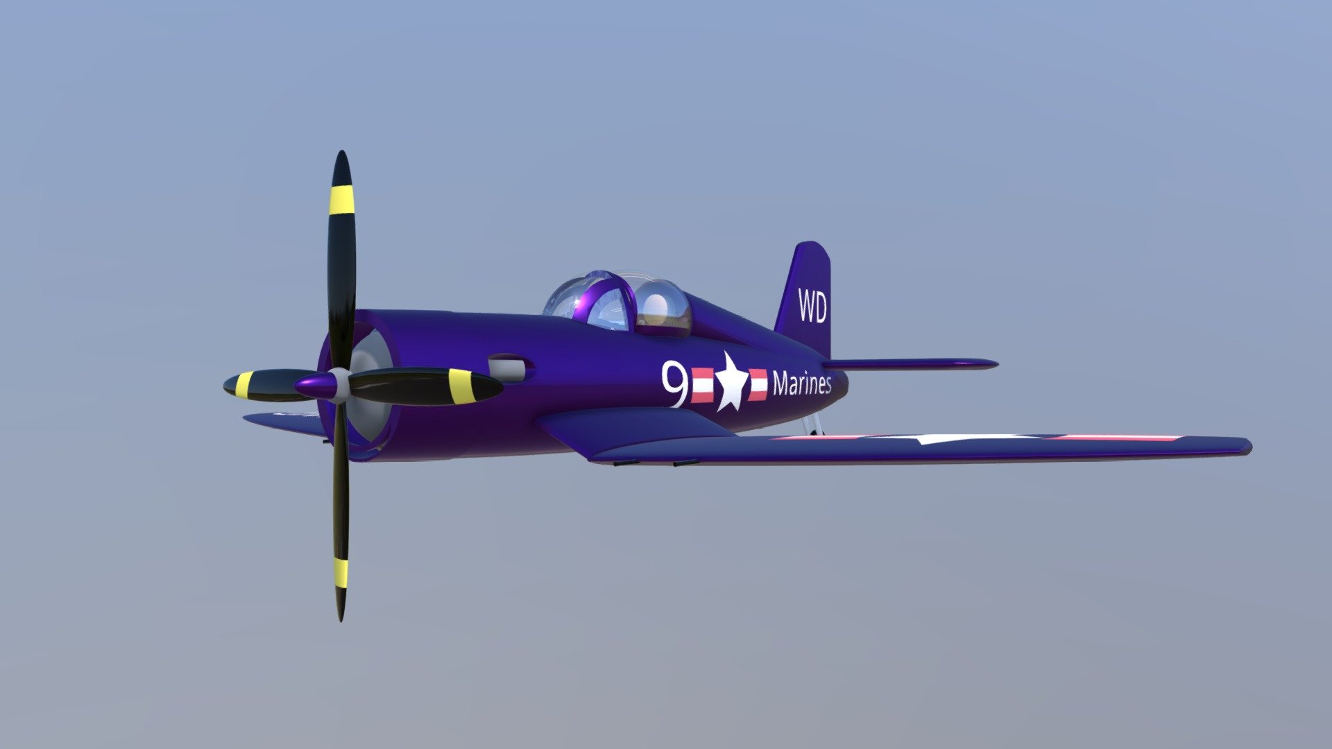 F4U Corsair - 3D Model By The Fancy Bear (@A_fancy_bear) [febb706 ...