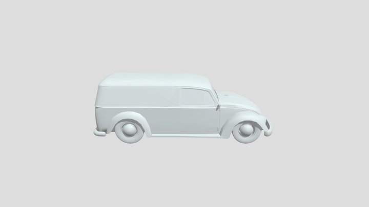 VW Fusca Kombi scale1-80 lowpoly for 3D-printing