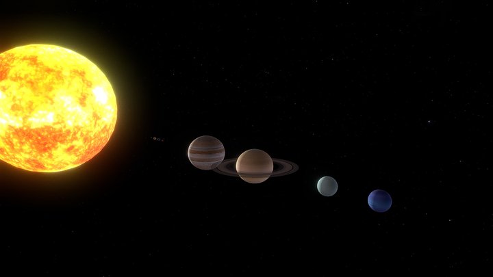 Solar system [REAL SCALE] 2k textures 3D Model