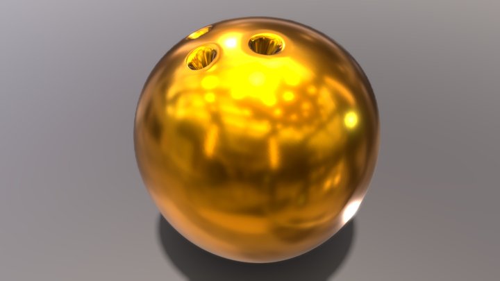 Gold Bowling Ball 3D Model