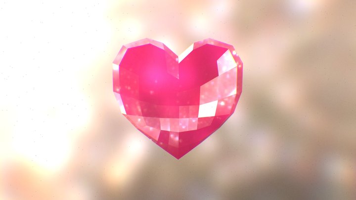 Heart Shape Pink Diamond 3D Model