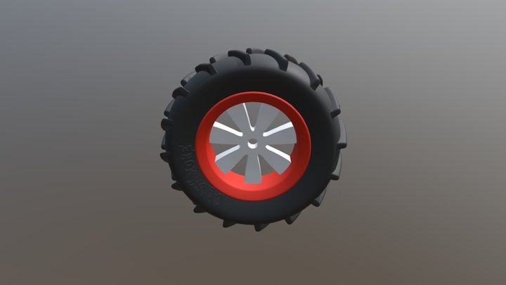Tractor Wheel 3D Model