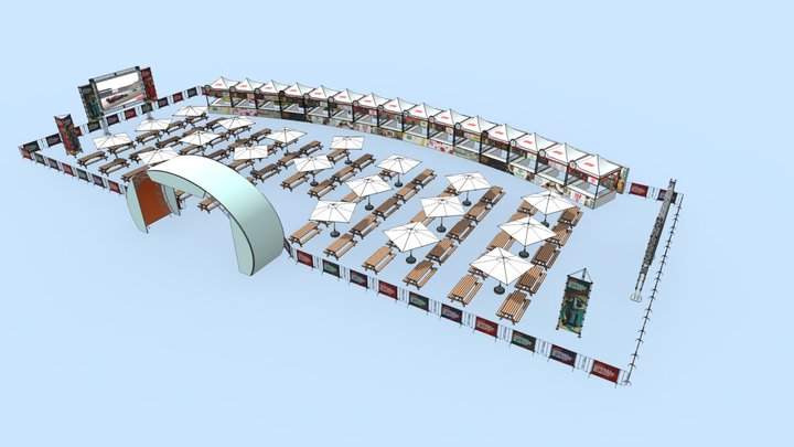 FOOD COURT 3D Model