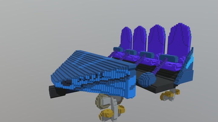 Mako roller coaster vehicle voxel. 3D Model