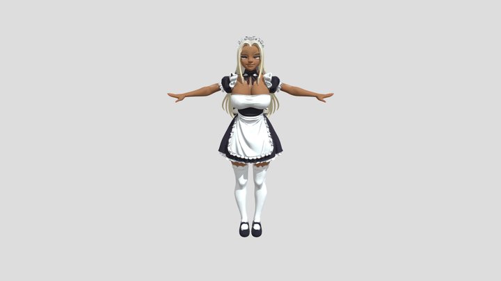 Woman in maid outfit 3D Model