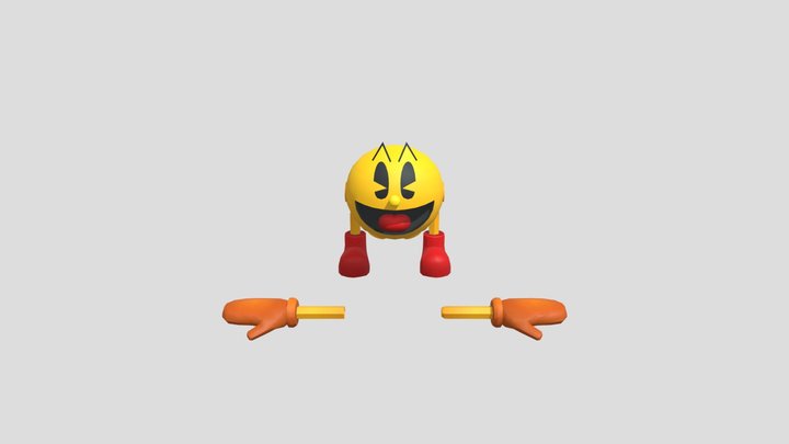 Pacman Head Arms Legs 3D Model