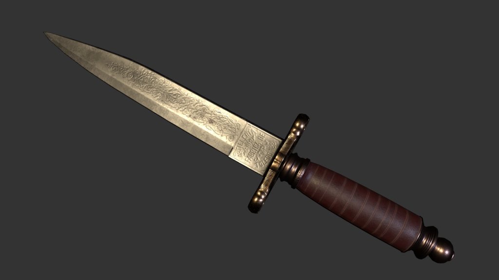 Spanish Engraved Knife - 3D model by FisherEx [fec9795] - Sketchfab