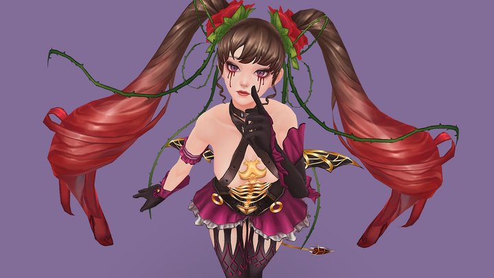 Devil rose girl hanpainted 3d 3D Model