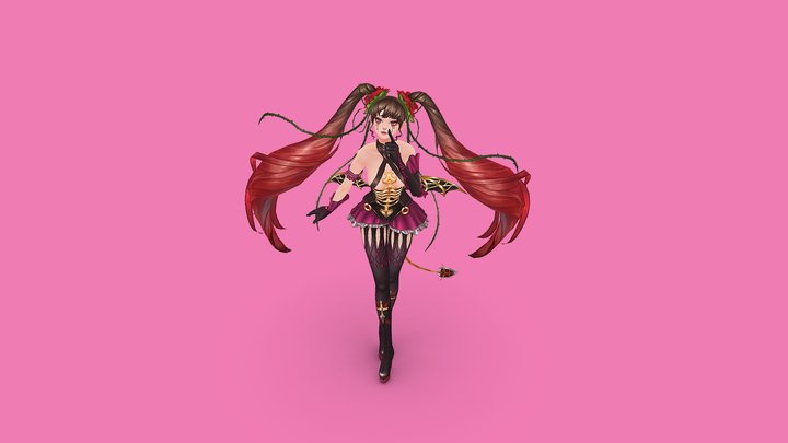 Devil rose girl hanpainted 3d 3D Model