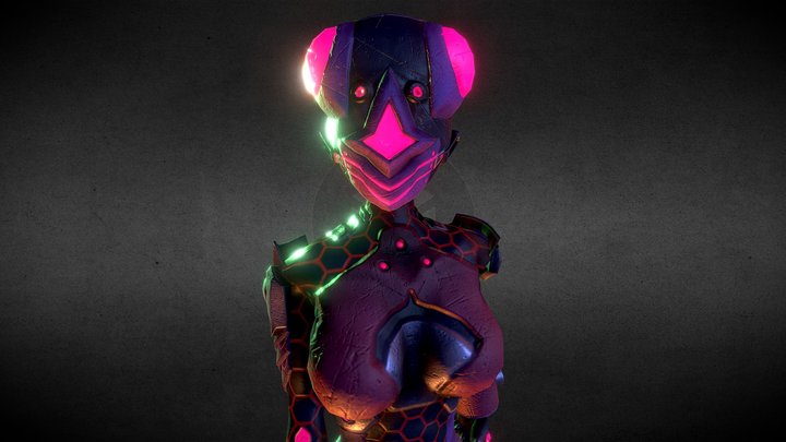 Cyborg Neon 3D Model