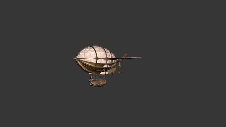 Steampunk airship 3D Model