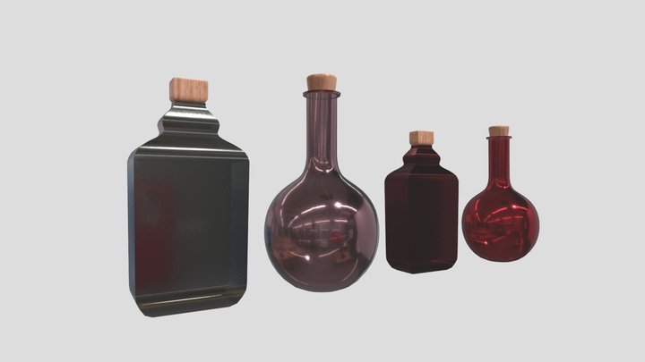 Catacombs Potion Bottle Assets 3D Model