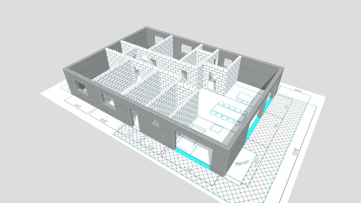 1 этажный дом Георгию от 16.01.2024 3D Model