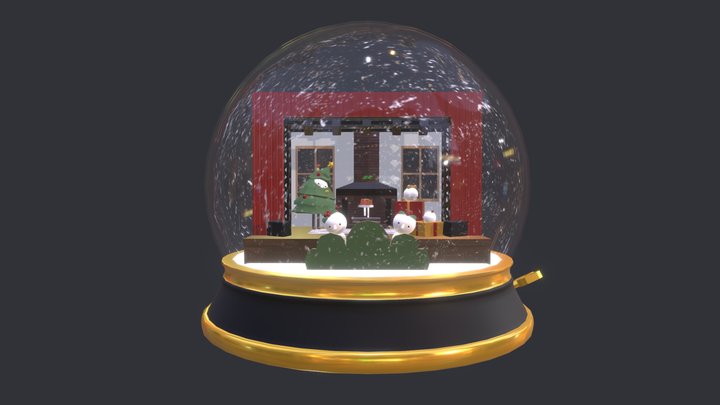 Animated SnowGlobe 3D Model