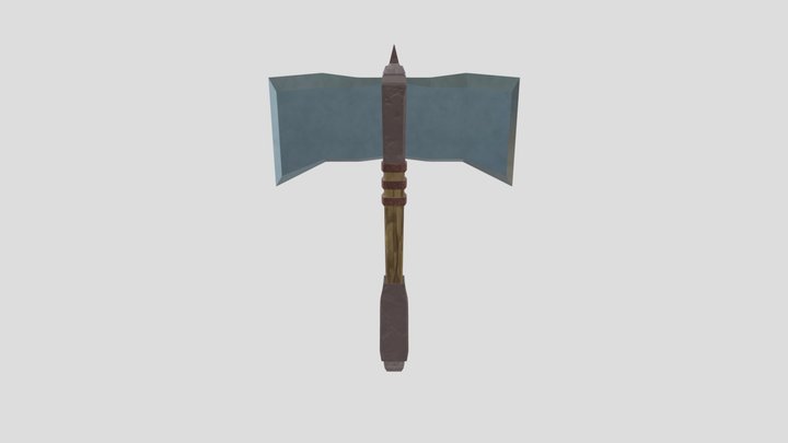 Axe with Texture 3D Model