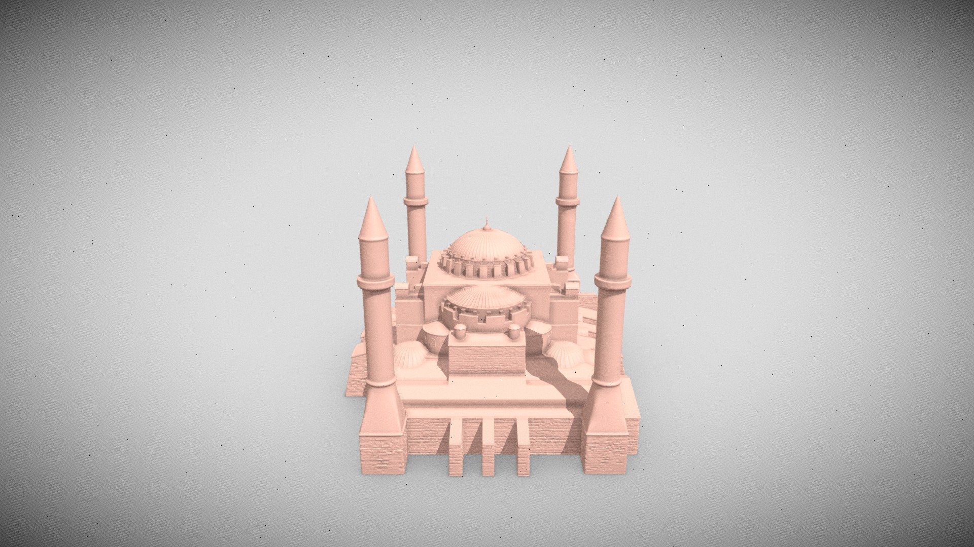 Ayasofya Camii (The Hagia Sophia Mosque) - 3D model by nereplas