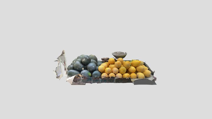 Fruits on stall 3D Model
