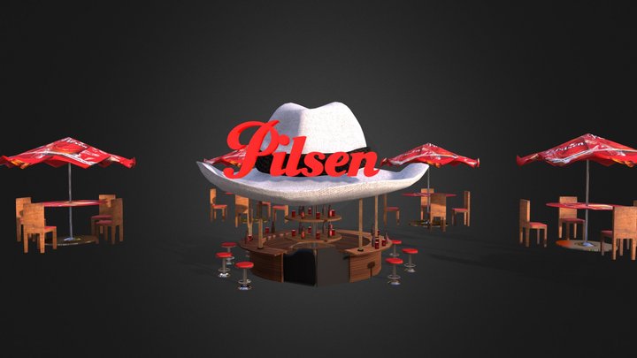 Cerveza Pilsen stand 3D Model