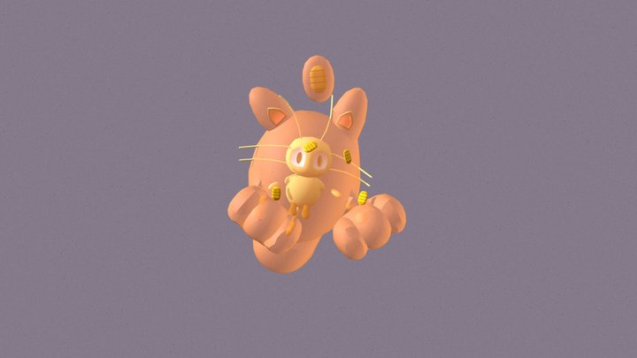 Meowth + Reuniclus (Pokemon Fan Fusion) 3D Model