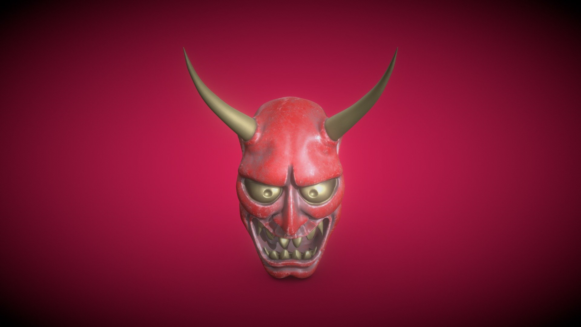 般若面具，はんにゃ，Hannya mask - 3D model by MadCatD (@MadCatD