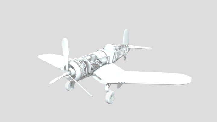 F4U Corsair Detailed Low-poly 3D model 3D Model