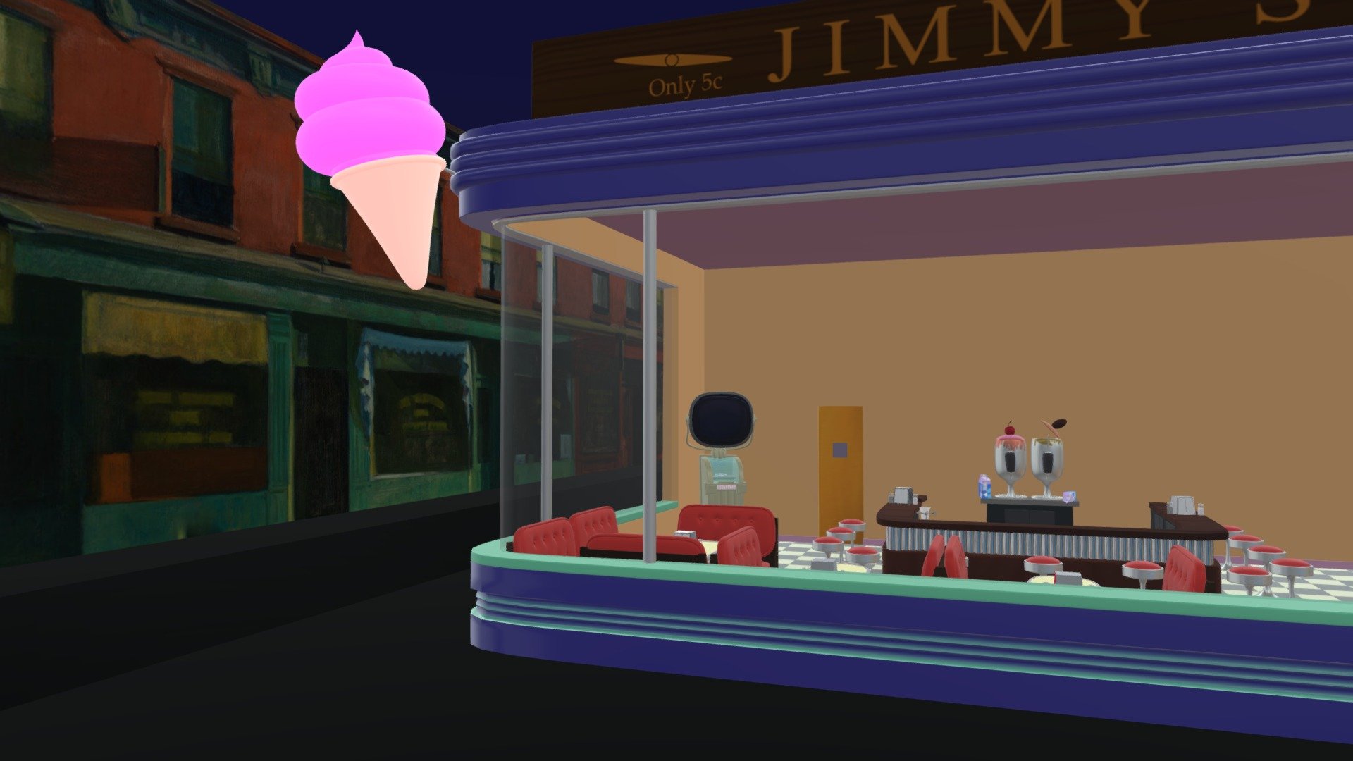 Ice Cream Parlor 3D Models BlueTreeStudio