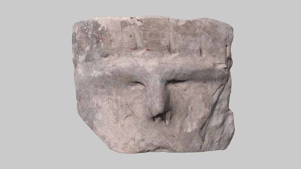 Pottery piece with anthropomorphic depiction