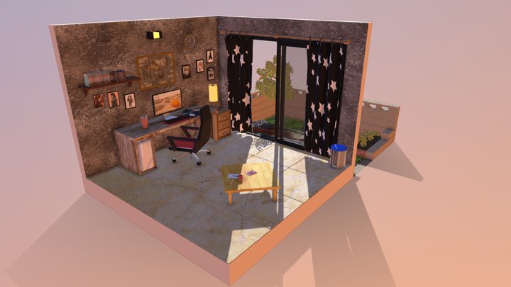 Isometric Home office 3D Model