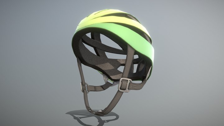 Bicycle Helmet Green (Low-Poly Version) 3D Model