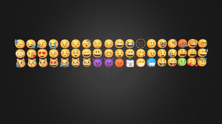 Face Emoji Pack - 54 Emoji 3D Model