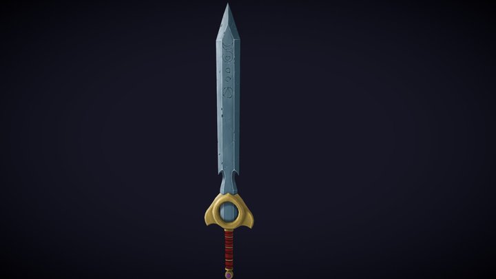 Hand painted Sun Sword 3D Model
