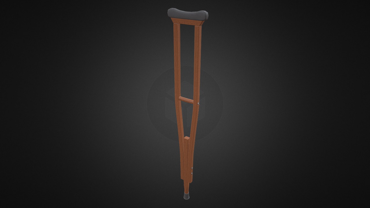 3D model Wodden Crutch - This is a 3D model of the Wodden Crutch. The 3D model is about shape.