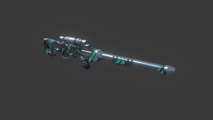 Sci-Fi Sniper Gun Low Poly 3D Model