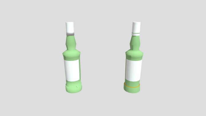 B&W Bottle In Fbx 3D Model