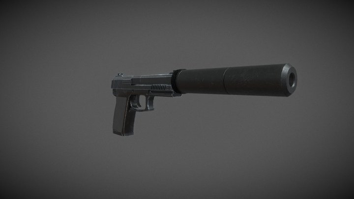 SOCOM MK23 W SUPPRESSOR 3D Model