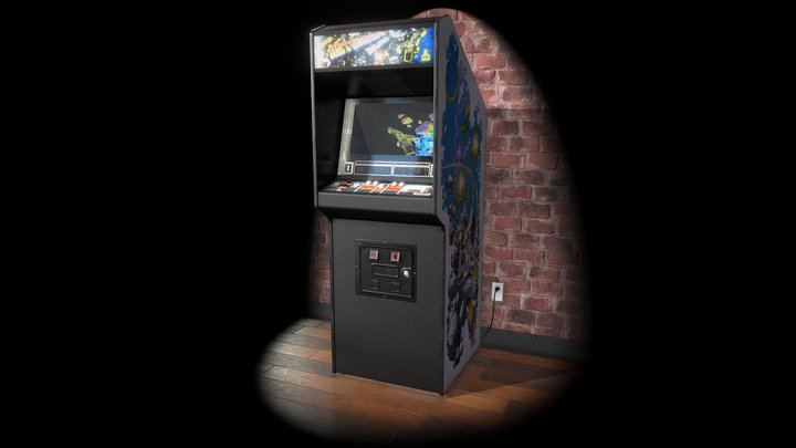 Asteroids Deluxe Upright Cab 3D Model