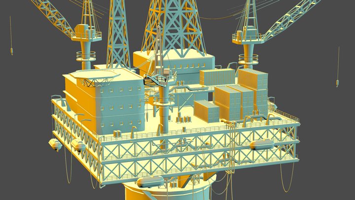 Oil rig 3D Model