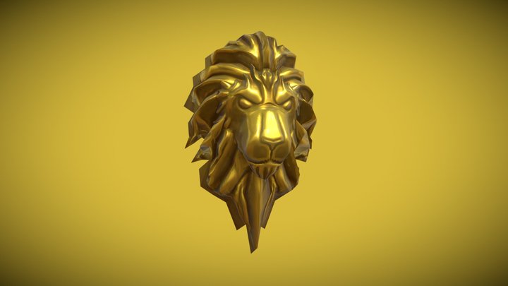 Proptober Day 12: Gold Lion Head 3D Model